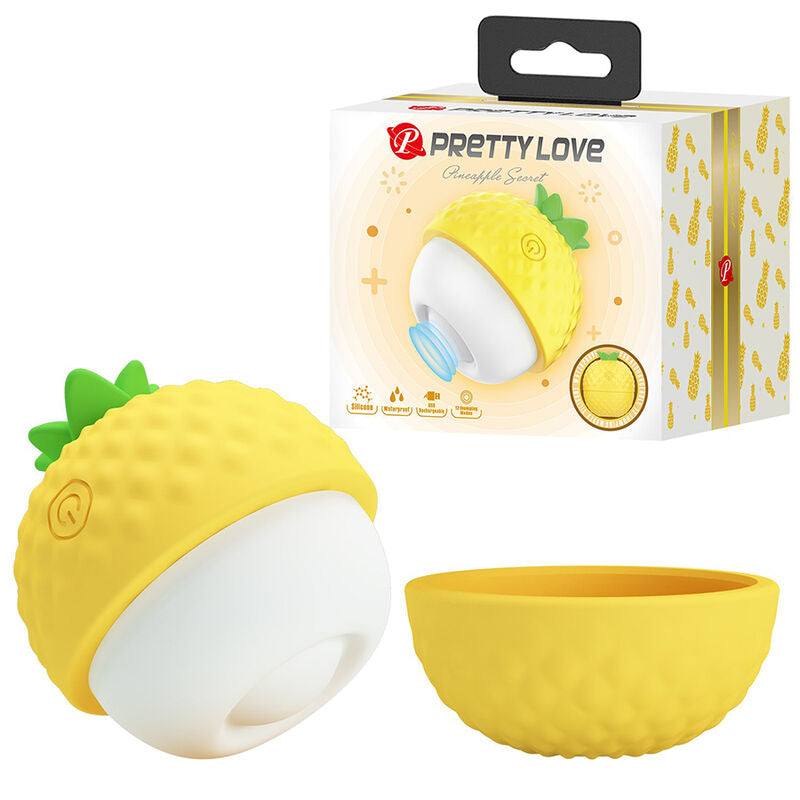PRETTY LOVE - RECHARGEABLE SUCTION AND THRUSTING CLITORAL STIMULATOR YELLOW