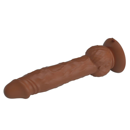 PRETTY LOVE - EREN THRUSTING VIBRATING DILDO 20.5 CM Ø 4.5 CM BROWN