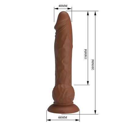 PRETTY LOVE - EREN THRUSTING VIBRATING DILDO 20.5 CM Ø 4.5 CM BROWN