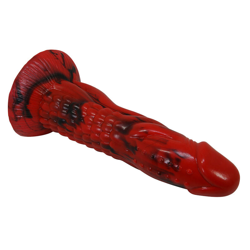 POWER MONSTERS - MINOTAUR FANTASY DILDO WITH SUCTION CUP 21 CM Ø 5 CM RED & BLACK