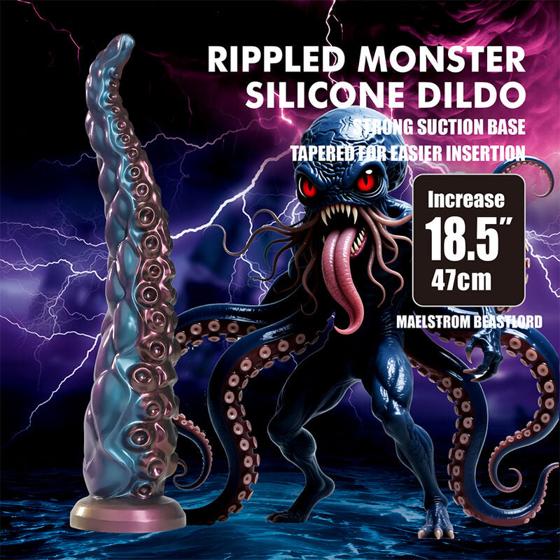 POWER MONSTERS - ABYSSAL TENTACLE TRICOLOR FANTASY SILICONE DILDO 46 CM Ø 7 CM