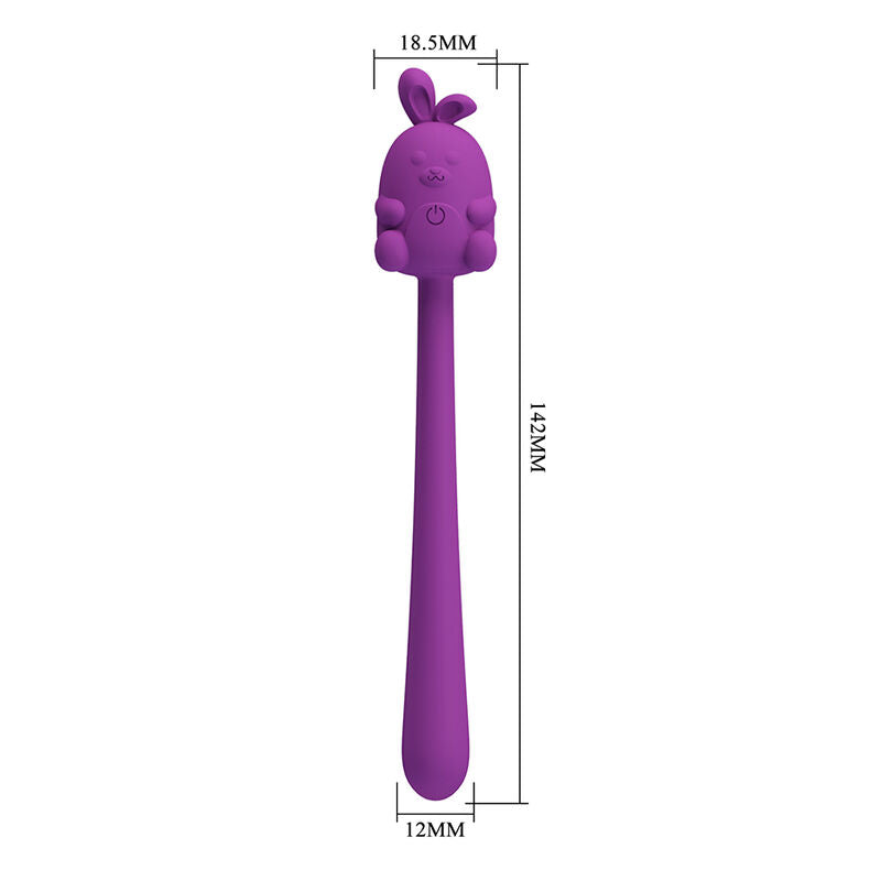 PRETTY LOVE - CUTE BUNNY FLIRTING STICK FLEXIBLE VIBRATOR USB RECHARGEABLE PURPLE