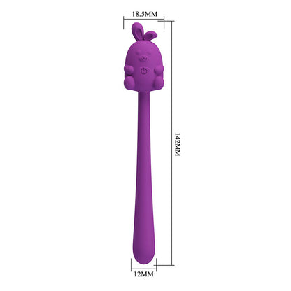 PRETTY LOVE - CUTE BUNNY FLIRTING STICK FLEXIBLE VIBRATOR USB RECHARGEABLE PURPLE