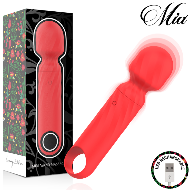 MIA - LUCY ELLEN USB RECHARGEABLE MINI WAND MASSAGER RED