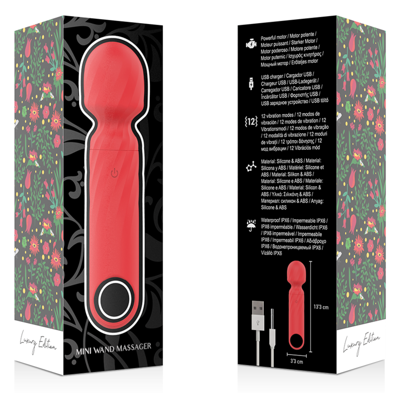MIA - LUCY ELLEN USB RECHARGEABLE MINI WAND MASSAGER RED