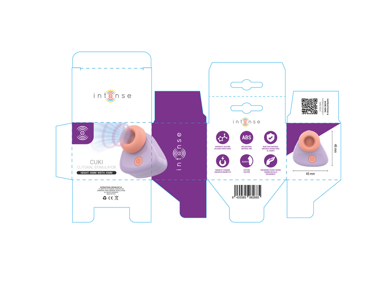 INTENSE - CUKI USB RECHARGEABLE SUCTION CLITORAL STIMULATOR PURPLE