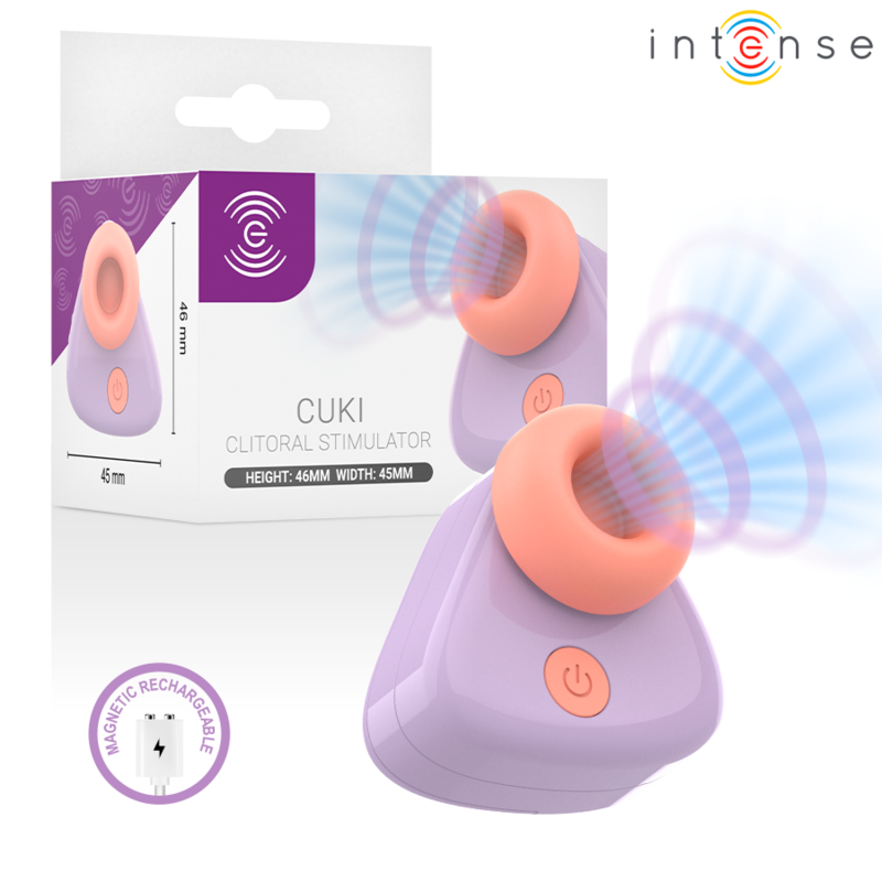 INTENSE - CUKI USB RECHARGEABLE SUCTION CLITORAL STIMULATOR PURPLE