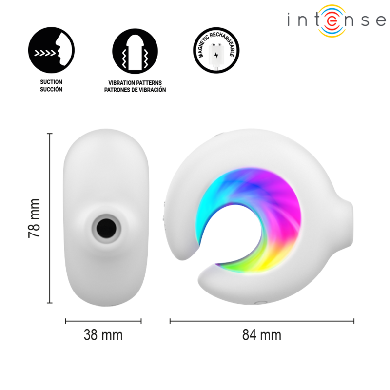 INTENSE - ASTON USB RECHARGEABLE SUCTION CLITORAL STIMULATOR WITH VIBRATION WHITE