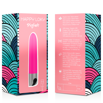 HAPPY LOKY - PIGLET USB RECHARGEABLE MINI VIBRATOR PINK