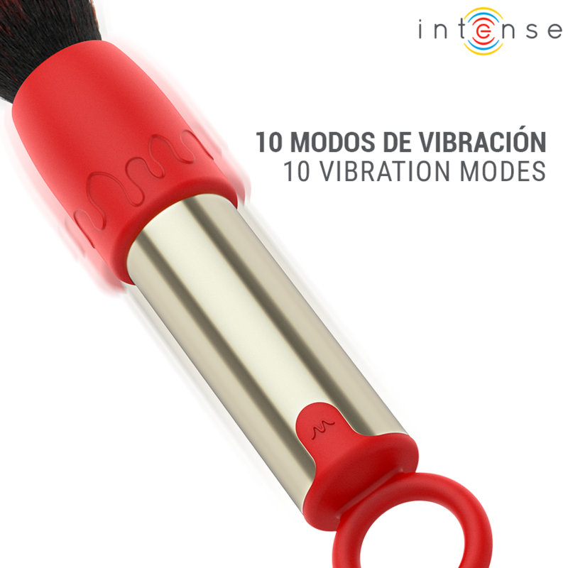 INTENSE - TOM USB RECHARGEABLE VIBRATING MAKEUP BRUSH RED