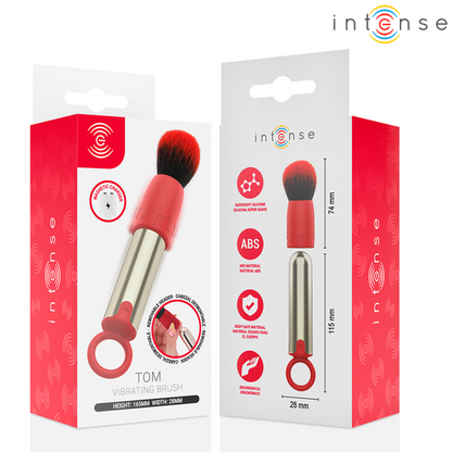 INTENSE - TOM USB RECHARGEABLE VIBRATING MAKEUP BRUSH RED