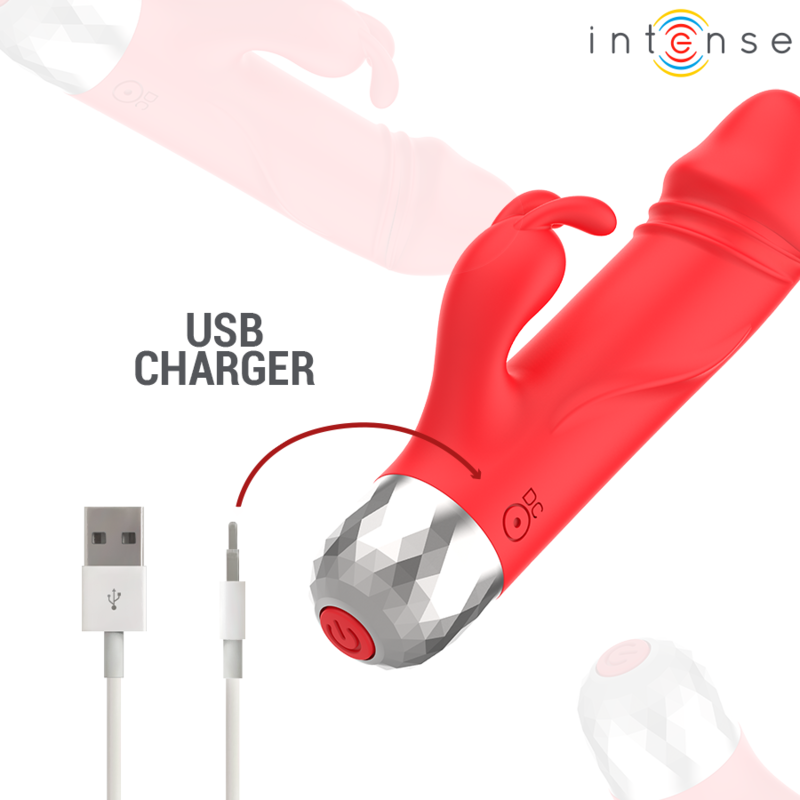 INTENSE - MIKE USB RECHARGEABLE MINI RABBIT VIBRATOR RED