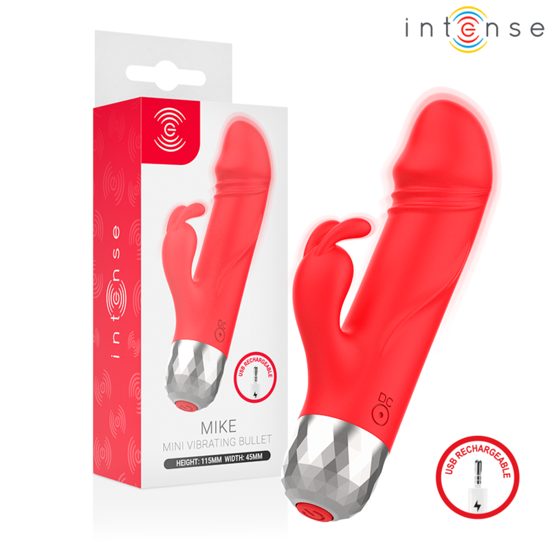 INTENSE - MIKE USB RECHARGEABLE MINI RABBIT VIBRATOR RED