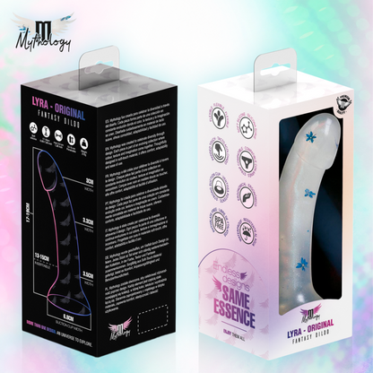 MYTHOLOGY - LYRA 4 SILICONE DILDO 17 CM Ø 3.6 CM CLEAR FLOWERS
