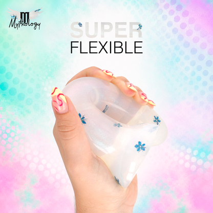 MYTHOLOGY - LYRA 4 SILICONE DILDO 17 CM Ø 3.6 CM CLEAR FLOWERS