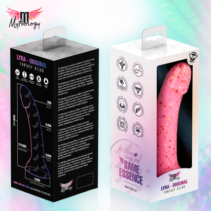 MYTHOLOGY - LYRA 6 SILICONE DILDO 17 CM Ø 3.6 CM PINK RED SPECKLED