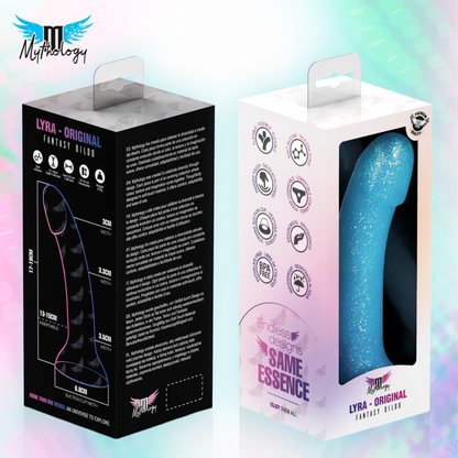 MYTHOLOGY - LYRA 8 SILICONE DILDO 17 CM Ø 3.6 CM LIGHT BLUE PLATINUM SPECKLED