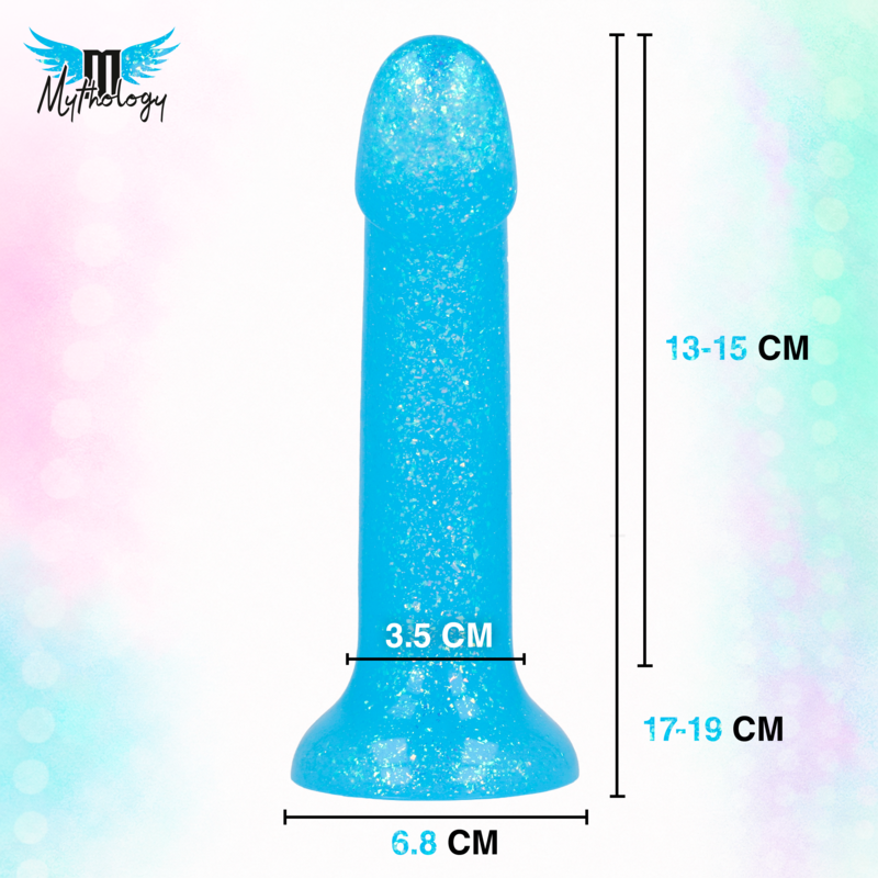 MYTHOLOGY - LYRA 8 SILICONE DILDO 17 CM Ø 3.6 CM LIGHT BLUE PLATINUM SPECKLED