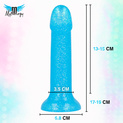 MYTHOLOGY - LYRA 8 SILICONE DILDO 17 CM Ø 3.6 CM LIGHT BLUE PLATINUM SPECKLED