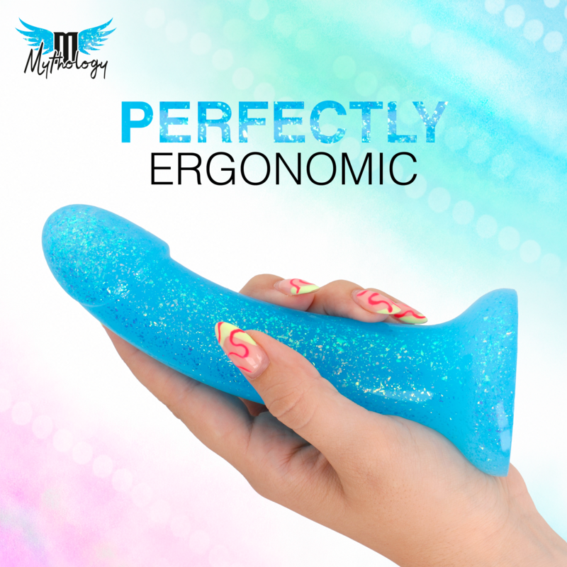 MYTHOLOGY - LYRA 8 SILICONE DILDO 17 CM Ø 3.6 CM LIGHT BLUE PLATINUM SPECKLED