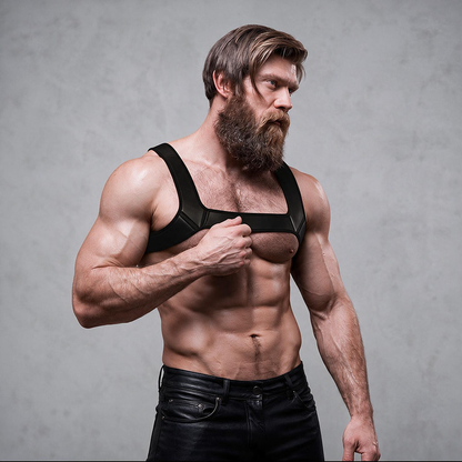 FETISH SUBMISSIVE ATTITUDE - NEOPRENE CHEST HARNESS FOR MEN SIZE M