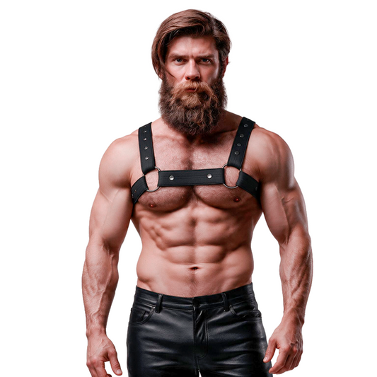 FETISH SUBMISSIVE ATTITUDE - ADJUSTABLE NEOPRENE CHEST SPORTS HARNESS FOR MEN