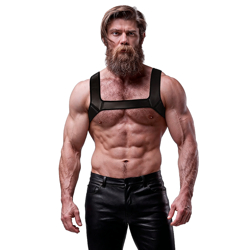 FETISH SUBMISSIVE ATTITUDE - NEOPRENE CHEST HARNESS FOR MEN SIZE M