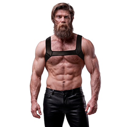 FETISH SUBMISSIVE ATTITUDE - NEOPRENE CHEST HARNESS FOR MEN SIZE M