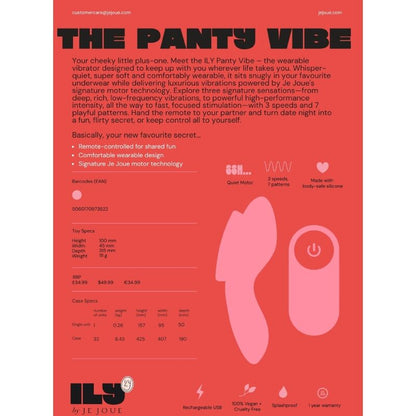 JE JOUE - ILY PANTY VIBE REMOTE CONTROL INTIMATE VIBRATOR