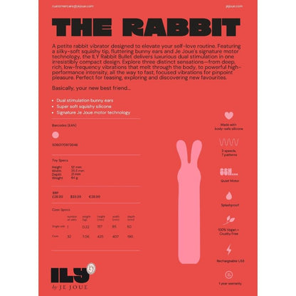 JE JOUE - ILY RABBIT BULLET RECHARGEABLE INTIMATE VIBRATOR