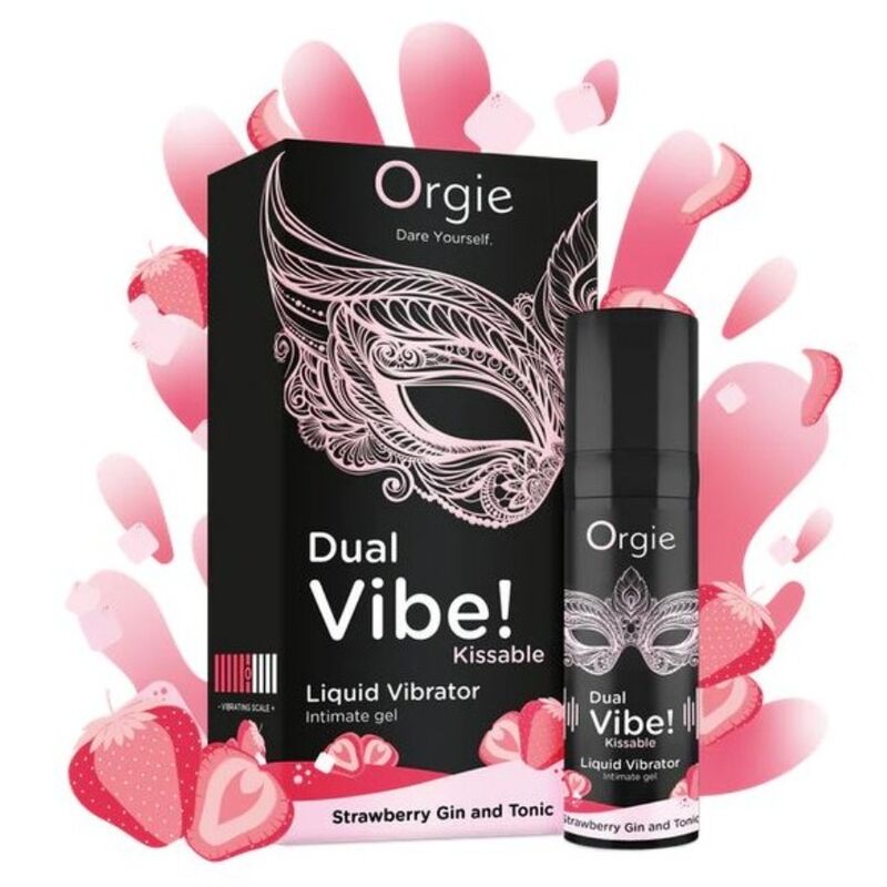 ORGIE - DUAL VIBE! STRAWBERRY GIN AND TONIC KISSABLE LIQUID VIBRATOR 15 ML