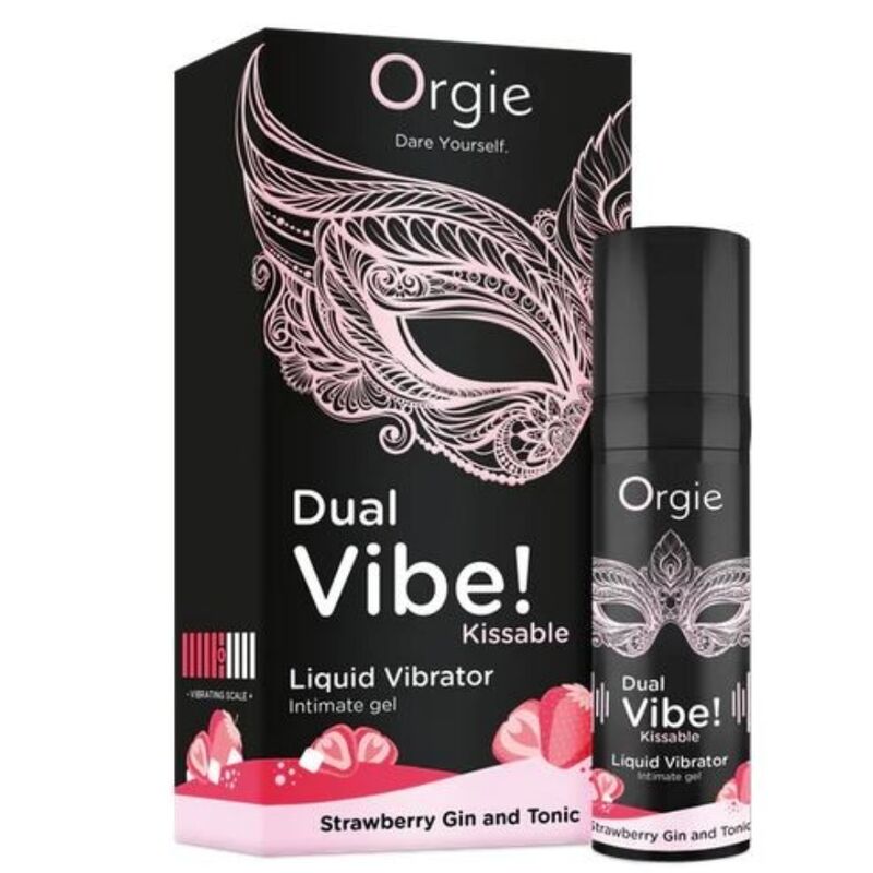 ORGIE - DUAL VIBE! STRAWBERRY GIN AND TONIC KISSABLE LIQUID VIBRATOR 15 ML