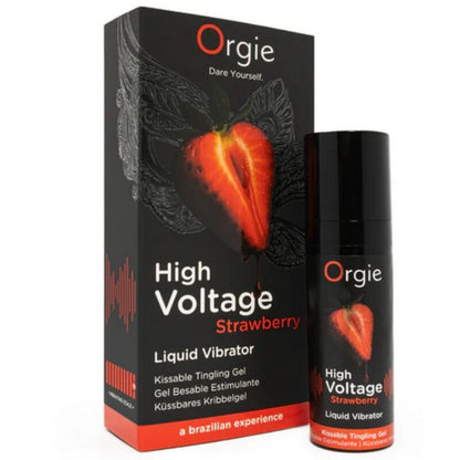 ORGIE - HIGH VOLTAGE STRAWBERRY EXTRA STRONG KISSABLE LIQUID VIBRATOR 15 ML