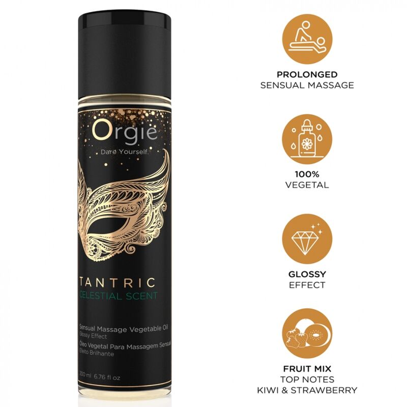 ORGIE - TANTRIC CELESTIAL SCENT SENSUAL MASSAGE VEGETAL OIL 200 ML