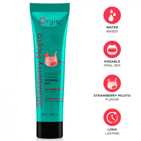 ORGIE - LUBE TUBE COCKTAIL STRAWBERRY MOJITO KISSABLE WATER-BASED INTIMATE GEL 100 ML