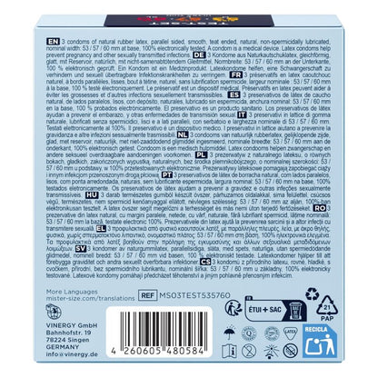 MISTER SIZE - SAMPLE PACK CONDOMS SIZE 53-57-60 MM (3 UNITS)