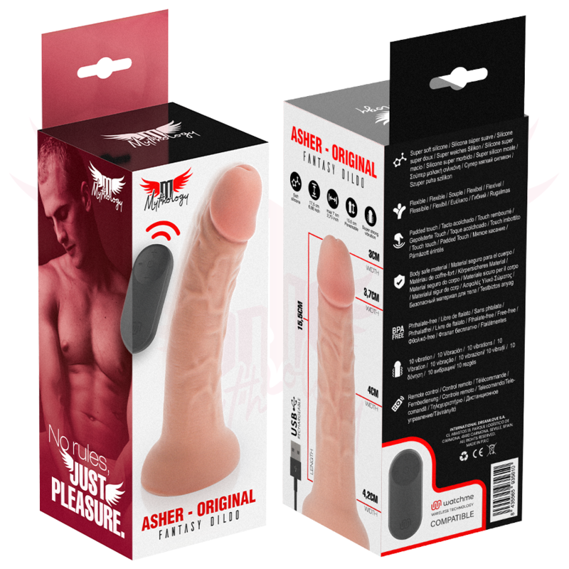 MYTHOLOGY - ASHER ORIGINAL DILDO S - VIBRATOR + WATCHME WIRELESS TECHNOLOGY CONTROL