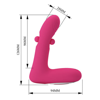 PRETTY LOVE - DUDEN RECHARGEABLE SILICONE VIBRATOR 12 VIBRATION MODES AND 3 ROCKING MODES PINK