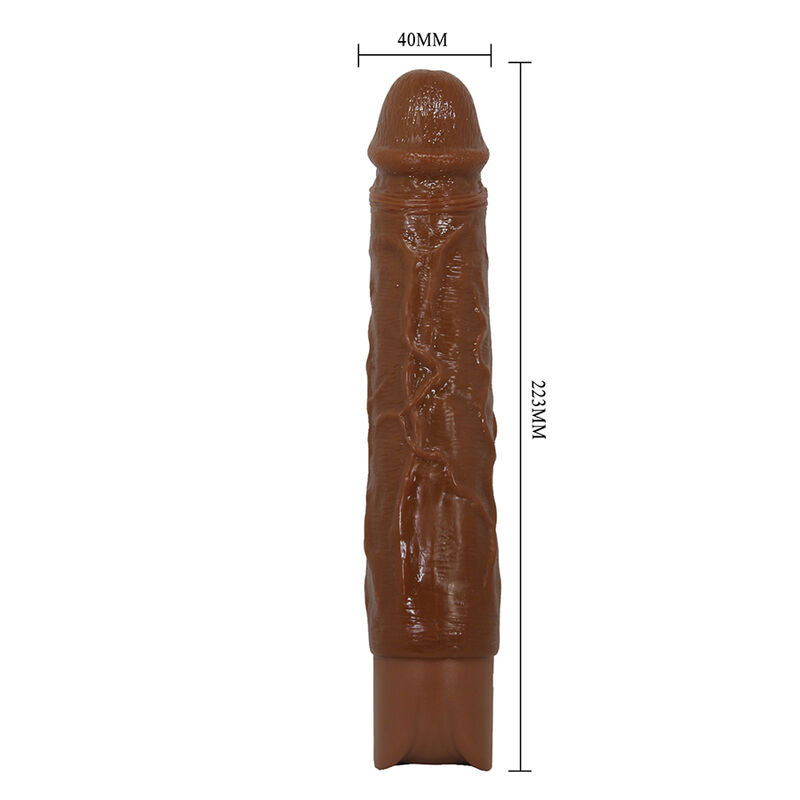 PRETTY LOVE - KESSLER REALISTIC VIBRATING DILDO WITH 10 VIBRATION MODES AND 10 THROWS, 22 CM, BROWN