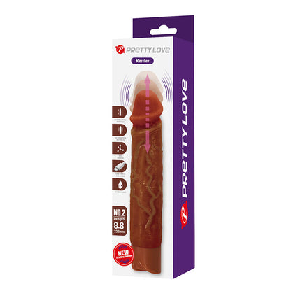 PRETTY LOVE - KESSLER REALISTIC VIBRATING DILDO WITH 10 VIBRATION MODES AND 10 THROWS, 22 CM, BROWN