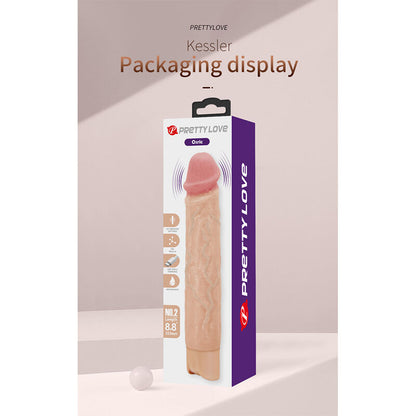 PRETTY LOVE - KESSLER REALISTIC VIBRATING DILDO WITH 10 VIBRATION MODES AND 10 THROWS, 22 CM NATURAL