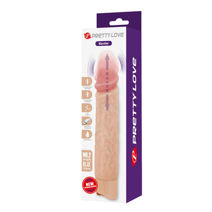 PRETTY LOVE - KESSLER REALISTIC VIBRATING DILDO WITH 10 VIBRATION MODES AND 10 THROWS, 22 CM NATURAL