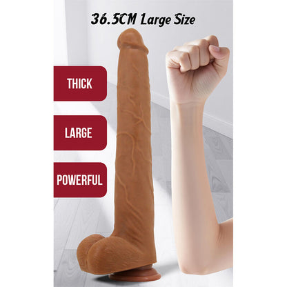 PRETTY LOVE - VIGGO REALISTIC SOFT-TOUCH SKIN-SLIDING DILDO 36,5 CM BROWN