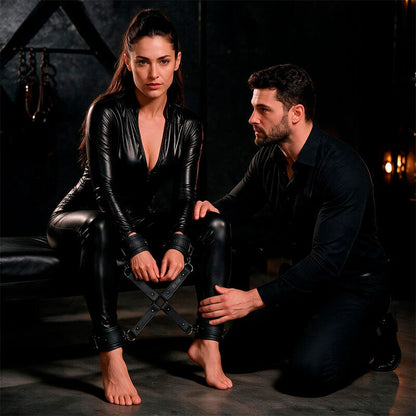 FETISH SUBMISSIVE - VEGAN LEATHER HANDCUFF UNION