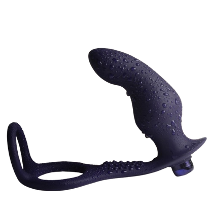 ROCKS-OFF - NOVA ZENTURIAN VIBRATING PROSTATE PLUG WITH RINGS 16 MODES DARK BLUE