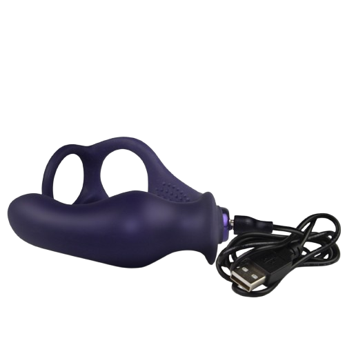 ROCKS-OFF - NOVA ZENTURIAN VIBRATING PROSTATE PLUG WITH RINGS 16 MODES DARK BLUE
