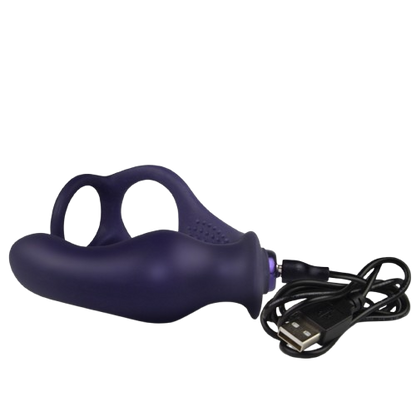 ROCKS-OFF - NOVA ZENTURIAN VIBRATING PROSTATE PLUG WITH RINGS 16 MODES DARK BLUE