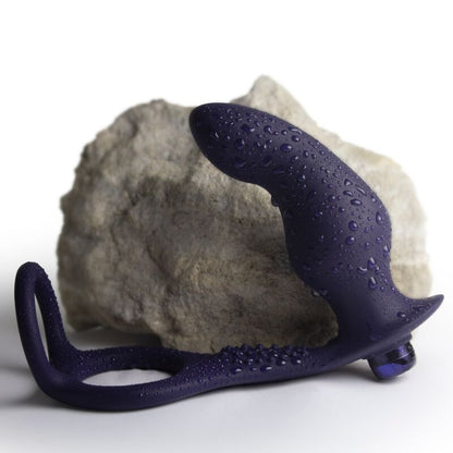 ROCKS-OFF - NOVA ZENTURIAN VIBRATING PROSTATE PLUG WITH RINGS 16 MODES DARK BLUE
