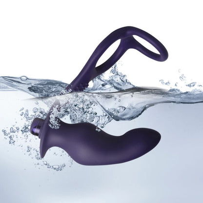 ROCKS-OFF - NOVA ZENTURIAN VIBRATING PROSTATE PLUG WITH RINGS 16 MODES DARK BLUE