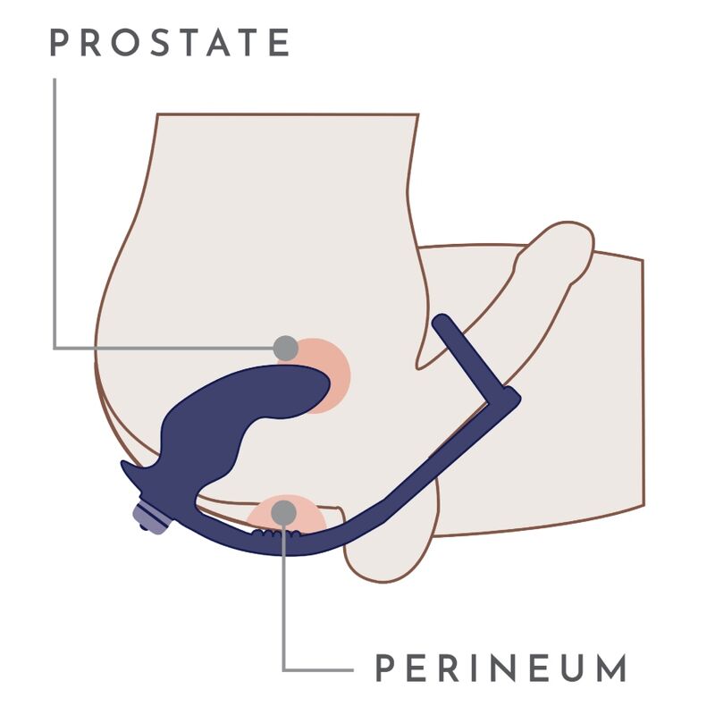 ROCKS-OFF - NOVA ZENTURIAN VIBRATING PROSTATE PLUG WITH RINGS 16 MODES DARK BLUE